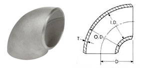 Butt Weld Pipe Fittings 90 Degree Short Radius Elbows Sch 10 Drawing